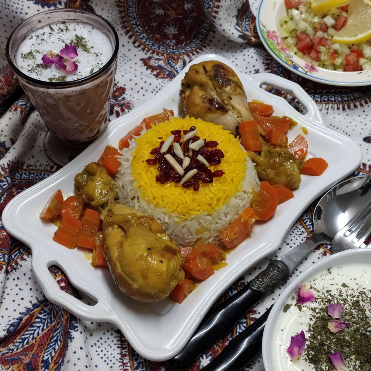 Zereshk Polo Morgh - Persian Barberry Rice with Chicken (Gluten Free)