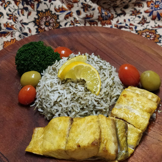 Sabzi Polo Mahi - Persian Herbed Rice with Fish (Gluten Free)